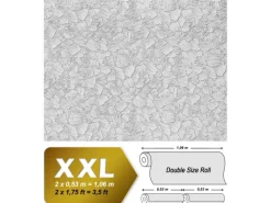 Überstreichbare Tapeten^EDEM 80309BR60 Xxl Vliestapete zum Überstreichen spachtel-putz-dekor 25,05 m x 1,06 m 26,50 m2 Weiß