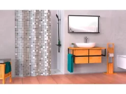 Eisl Textil Duschvorhang mit Motiv Mosaik Grau 180 cm x 200 cm Waschbar