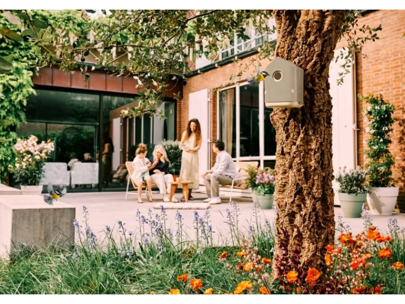 Elho Vogelhaus Cosy 18 cm Beige-Weiß