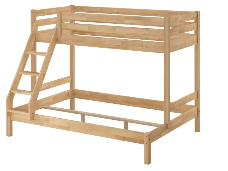 Erst-Holz Etagenbett Holzbett 3er-Bett Buche Massiv 90 + 140 x 200 cm Modell 14 ohne Zubehör