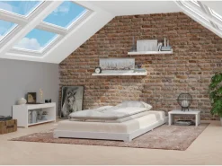 Erst-Holz Betten^Extra Niedriges Holzbett Futonbett 80 x 190 cm Kiefer Weiß Modell 47 Rollrost inkl.