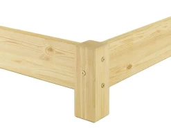 Erst-Holz Betten^Flaches Echtholzbett Bodenbett 200 x 200 Kiefer Massivholz Modell 51 Rollrost inkl.