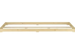 Erst-Holz Betten^Futonbett Massivholz Extra Niedrig Kiefer Massivholz 140 x 200 Rollrost inkl.