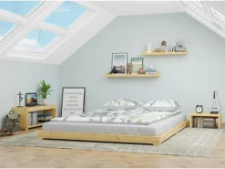 Erst-Holz Betten^Futonbett Massivholz Extra Niedrig Kiefer Massivholz 140 x 200 Modell 47 ohne Zubehör