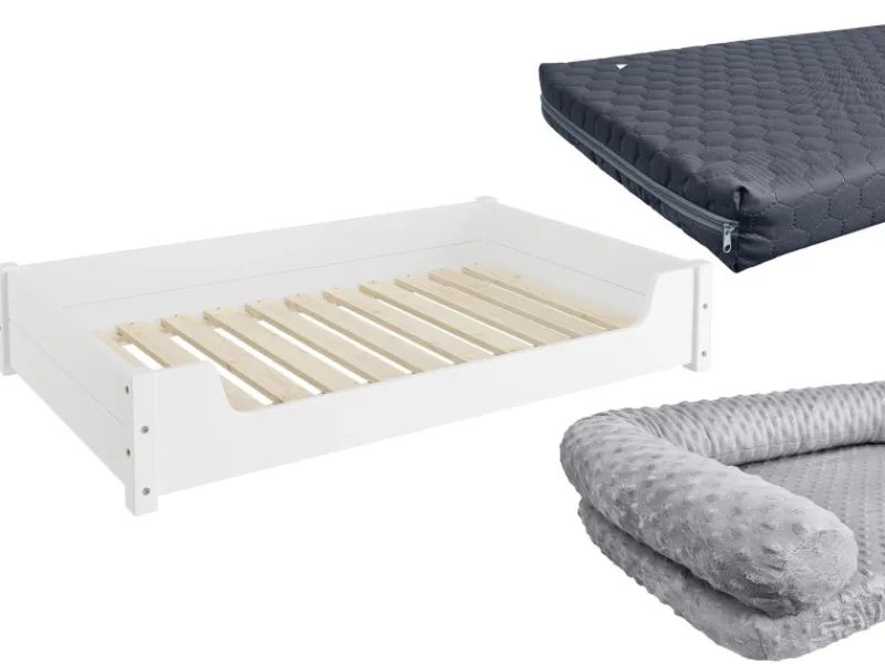 Erst-Holz Hundesofa XXL für Dogge Bernhardiner Tierbett 120 x 70 cm Kiefer Weiß Rollrost inkl.