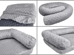 Erst-Holz Hundebedarf^Kuscheliges Haustierbett Extra Groß 120 x 70 cm Kiefer Natur Rollrost und Matratze inkl.