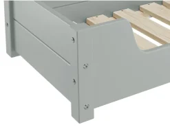 Erst-Holz Hundebedarf^Kuscheliges Haustierbett Extra Groß 120 x 70 cm Kiefer Grau mit Rollrost. Polster und Matratze