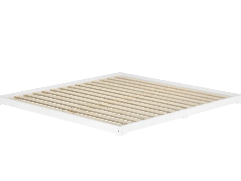 Erst-Holz Betten^Weißes Niederflurbett Futonbett Kieferholzbett 180 x 200 Modell 47 ohne Zubehör
