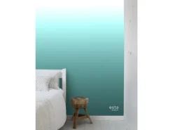 ESTAhome Fototapeten^Fototapete Dip-Dye Muster Türkis und Weiß 100 x 279 cm 158820