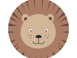 ESTAhome Selbstklebende Runde Tapete Tierköpfe Braun und Beige Ø 70 cm 158975