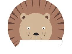 ESTAhome Selbstklebende Runde Tapete Tierköpfe Braun und Beige Ø 70 cm 158975