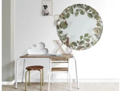 ESTAhome Selbstklebende Runde Tapete Waldtiere Grün und Braun Ø 70 cm 159069