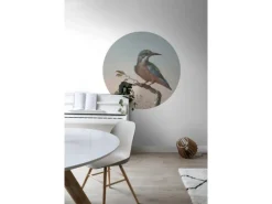 ESTAhome Wandtattoos^Selbstklebende Runde Tapete Eisvogel Auf Zweig Abendrot Ø 140 cm 159017