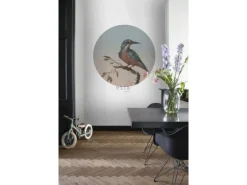 ESTAhome Wandtattoos^Selbstklebende Runde Tapete Eisvogel Auf Zweig Abendrot Ø 140 cm 159017