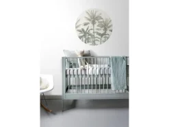 ESTAhome Selbstklebende Runde Tapete Palmen Hellbeige und Graugrün Ø 70 cm 158983