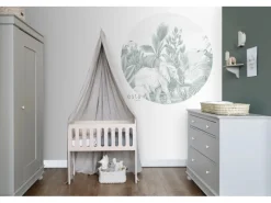 ESTAhome Wandtattoos^Selbstklebende Runde Tapete Dschungelmuster Grün Ø 140 cm 159087