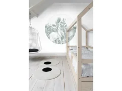 ESTAhome Wandtattoos^Selbstklebende Runde Tapete Dschungelmuster Grün Ø 140 cm 159087