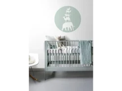 ESTAhome Selbstklebende Runde Tapete Gestapelte Tiere Mintgrün Ø 70 cm 158977