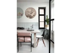 ESTAhome Wandtattoos^Selbstklebende Runde Tapete Kraniche Graurosa Ø 70 cm 158995