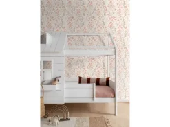 ESTAhome Tapetenmuster^Tapete Blätter und Blumen und Orange 50 x 900 cm