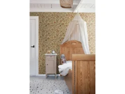 ESTAhome Tapete Blumen Ockergelb und Beigebraun 50 x 900 cm