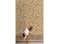 ESTAhome Tapete Blumen Ockergelb und Beigebraun 50 x 900 cm