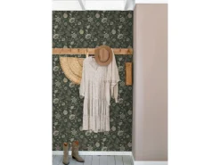 ESTAhome Dekorative Tapeten^Tapete Blumenmuster Schwarz und Grün 0.53 x 10.05 m 139417