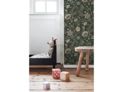 ESTAhome Dekorative Tapeten^Tapete Blumenmuster Schwarz und Grün 0.53 x 10.05 m 139417