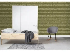 ESTAhome Tapetenmuster^Tapete City Talk Sprüche Oliv 53 cm x 10.05 m