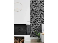 ESTAhome Tapetenmuster^Tapete Funky Blumen Und Paisleys Schwarz Und Weiß 53 Cm X 1005 Cm 136844