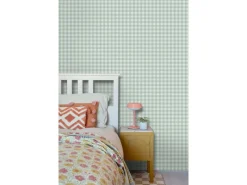 ESTAhome Dekorative Tapeten^Tapete Karomuster Grün 50 X 900 Cm 131301