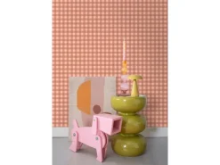 ESTAhome Tapete Karomuster Terrakottarosa 50 x 900 cm