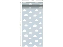 ESTAhome Dekorative Tapeten^Tapete Kleine Wolken 7386 Himmelblau 0.53 x 10.05 m
