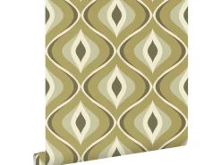 ESTAhome Tapete Retro-Ornamente Graugrün 50 x 900 cm 130987