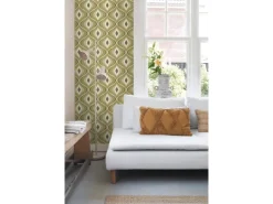 ESTAhome Tapete Retro-Ornamente Graugrün 50 x 900 cm 130987