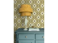 ESTAhome Tapete Retro-Ornamente Graugrün 50 x 900 cm 130987