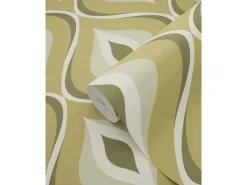 ESTAhome Tapete Retro-Ornamente Graugrün 50 x 900 cm 130987