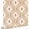ESTAhome Tapete Retro-Ornamente Beige und Braun 50 x 900 cm