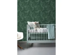 ESTAhome Dekorative Tapeten^Tapete Tropische Blätter Emeraldgrün 0,53 x 10,05 m 138991