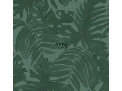 ESTAhome Dekorative Tapeten^Tapete Tropische Blätter Emeraldgrün 0,53 x 10,05 m 138991