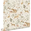 ESTAhome Dekorative Tapeten^Tapete Wald Mit Waldtieren 7401 Crême-Weiß und Beige 53 cm x 1005 m