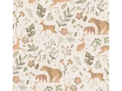ESTAhome Dekorative Tapeten^Tapete Wald Mit Waldtieren 7401 Crême-Weiß und Beige 53 cm x 1005 m