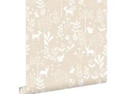 ESTAhome Dekorative Tapeten^Tapete Wald mit Waldtieren 53 cm x 10.05 m