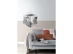 ESTAhome Wandtattoos^Wandtattoo Tropische Landschaft Mit Palmen Schwarz-Weiß 70 x 81 cm 159000