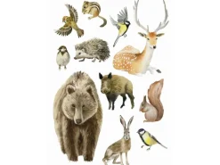 ESTAhome Wandtattoo Waldtiere Braun 47,5 cm x 66 cm 156102