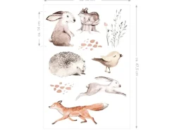 ESTAhome Wandtattoos^Wandtattoo Waldtiere Braun 33 cm x 47,5 cm 156116