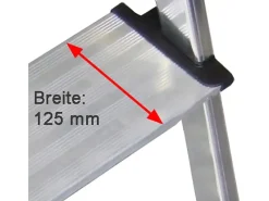 Euroline 22578 Stufenstehleiter mit Sicherheitsbrücke und Werkzeugablage 5 Stufen