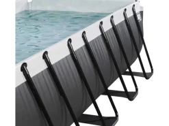 Exit Toys Leitern^Exit Black Leather Pool Schwarz 400 x 200 x 122 cm m. Sandfilterpumpe, Abdeckung