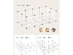 Kleintierbedarf^Feandrea Freigehege mit Bodenplatten 143 cm x 73 cm x 46 cm Weiß