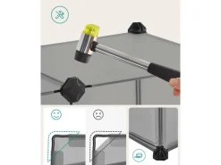 Kleintierbedarf^Feandrea Freigehege mit Bodenplatten 143 cm x 73 cm x 46 cm Grau